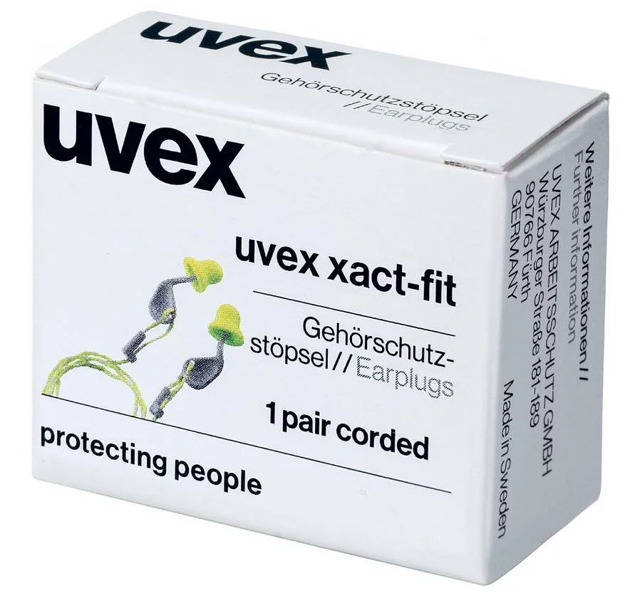 Tapón con cordón Uvex xact-fit pieza y cordón reutilizable, tapones desechables