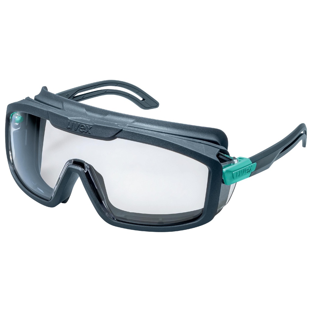 Gafas Uvex i-guard planet de patillas, material biológico y reciclado, con patillas y certificada para protección de líquidos y polvo grueso