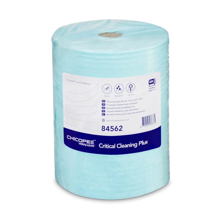 Bobina azul paños sin tejer Chicopee Veraclean Critical Cleaning Plus  400 servicios  37x29 cm