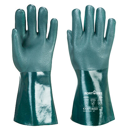 Guantes de pvc doble inmersión Porwest A835, 35 cm, protección química Actifresh.