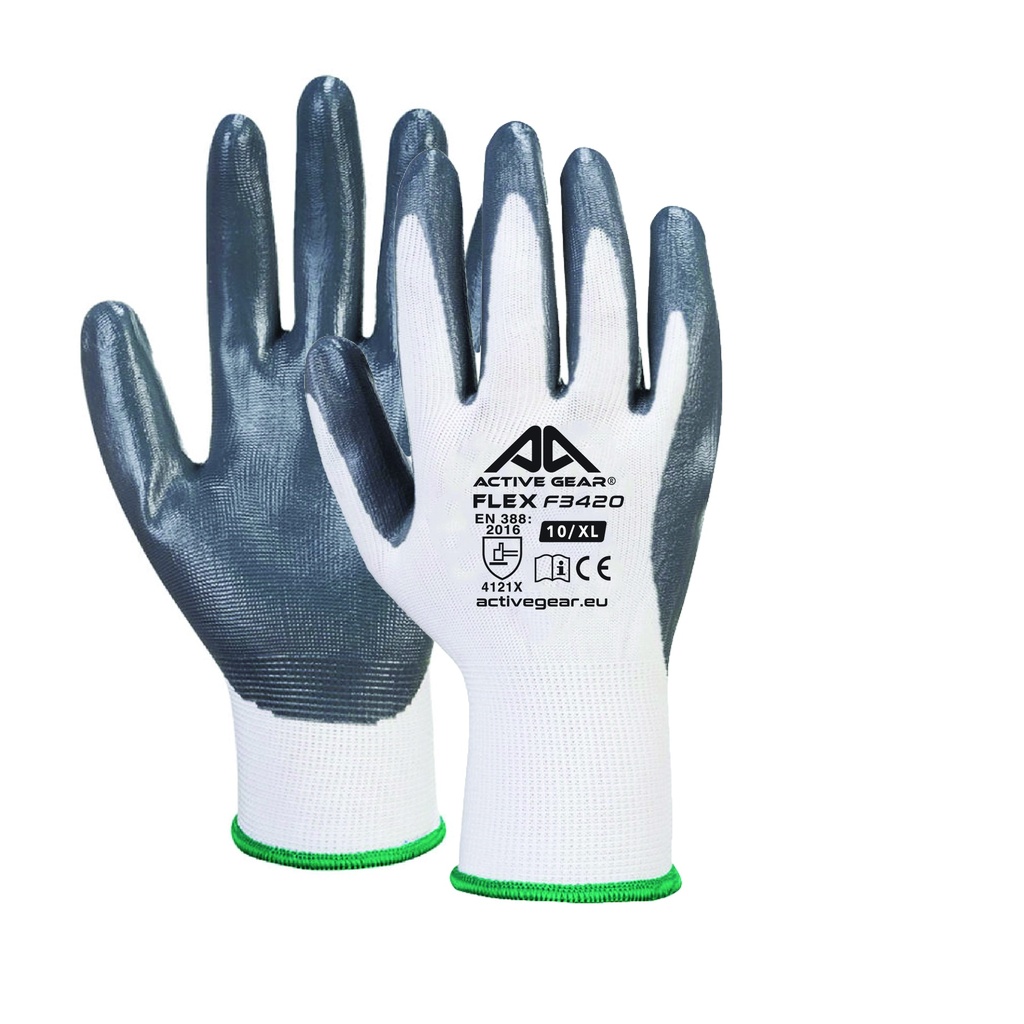 Guant de polièster sense costures amb recobriment de nitril estanc Active Gear F3420