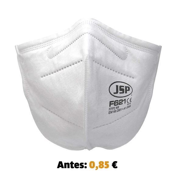 [BGV120-000-Q00] Mascarilla JSP plegable vertical F621, FFP2 sin válvula, puente nasal acolchado, envasado individual