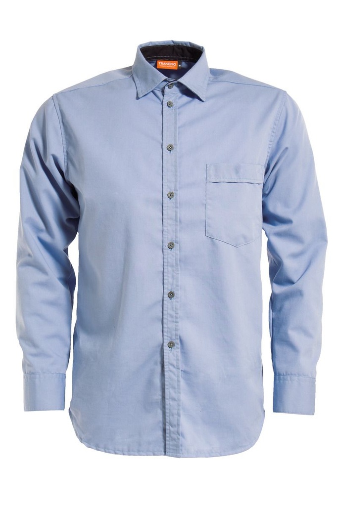 Camisa d'oficina inherentment ignífuga de còmode teixit stretch Tranemo 635491, sense PFAS, teixit lleuger, protecció antiestàtica i arc elèctric